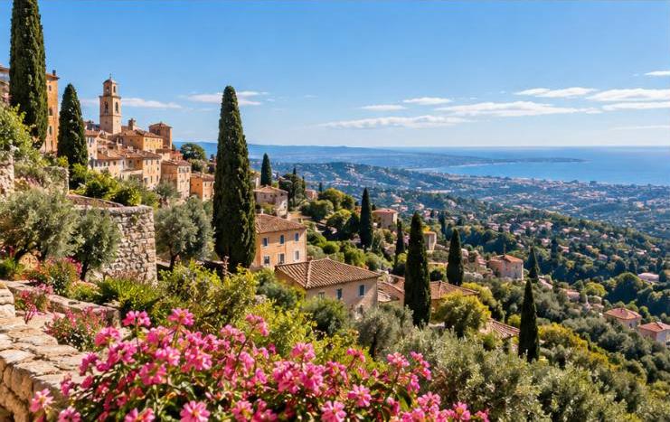 Panoramic view from Grasse towards the French Riviera