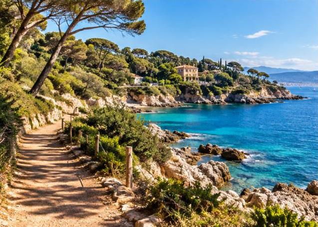 Coastal trail at the Baie des Milliardaires in Cap d’Antibes